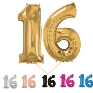 Giant 16 Foil Number Balloons on Weight