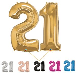 Giant 21 Foil Number Balloons on Weight