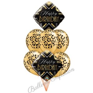 Leopard Print Happy Birthday Balloon Bouquet