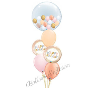 Rose Gold Happy Birthday Balloon Bouquet