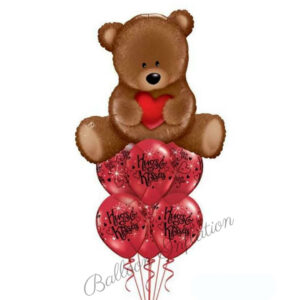 Teddy Bear Love Hugs & Kisses Balloon Bouquet