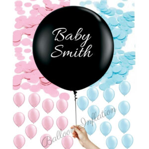 Gender Reveal 90cm Confetti & Mini Balloons Balloon (Personalised)