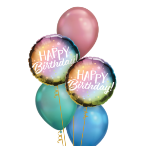 Happy Chrome Birthday Balloon Bouquet